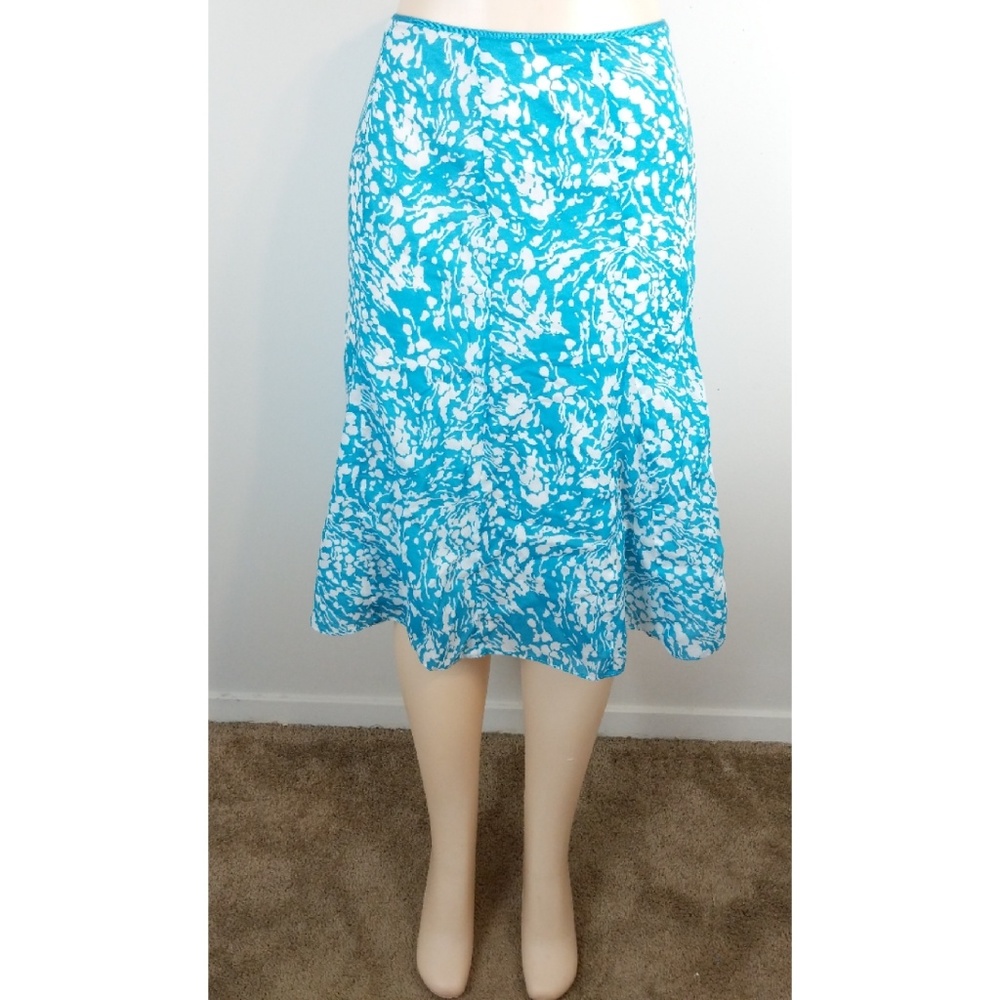 🧣B2G1 SALE Talbots A-line Skirt Sz10 Blue/white